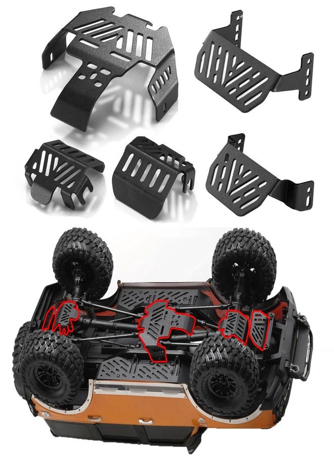 AMK TRX4 TRX6 Chassis Armor Upgrade Set 7Pcs - Metal Chassis Armor, Axle Protector, Skid Plate & Electronics Box Armor for 1/10 RC Crawler TRX4 TRX6 82046-4 92076-4 K5 Upgrade - Image 3